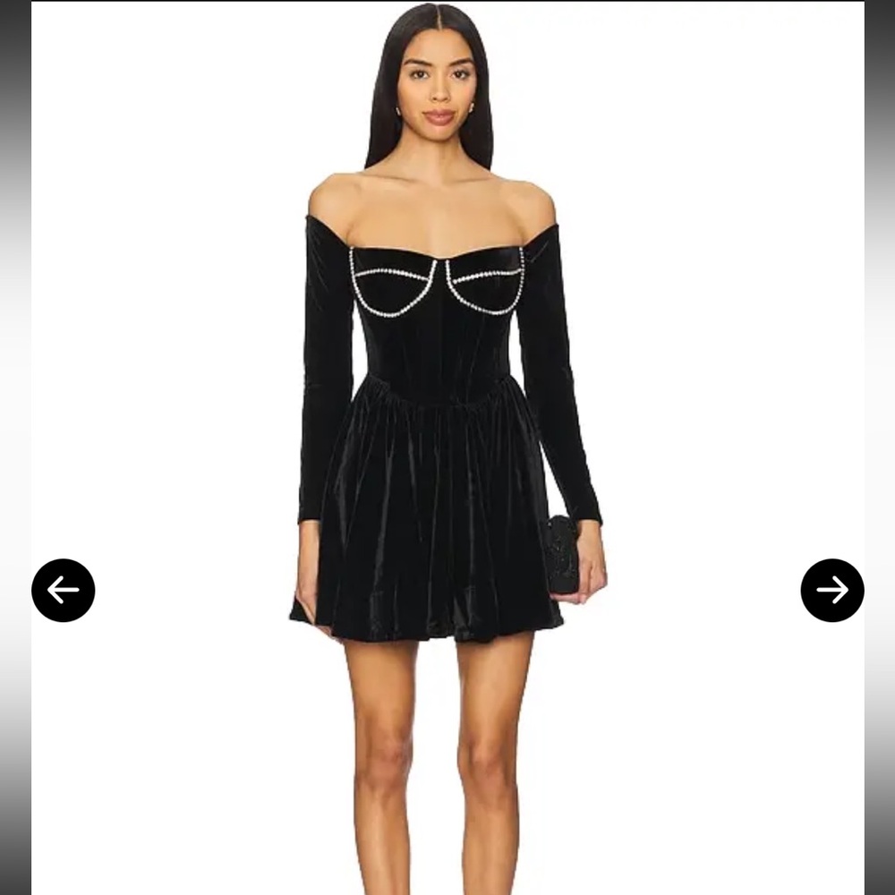 BARDOT Emlyn Velour Mini Dress - Black- 6